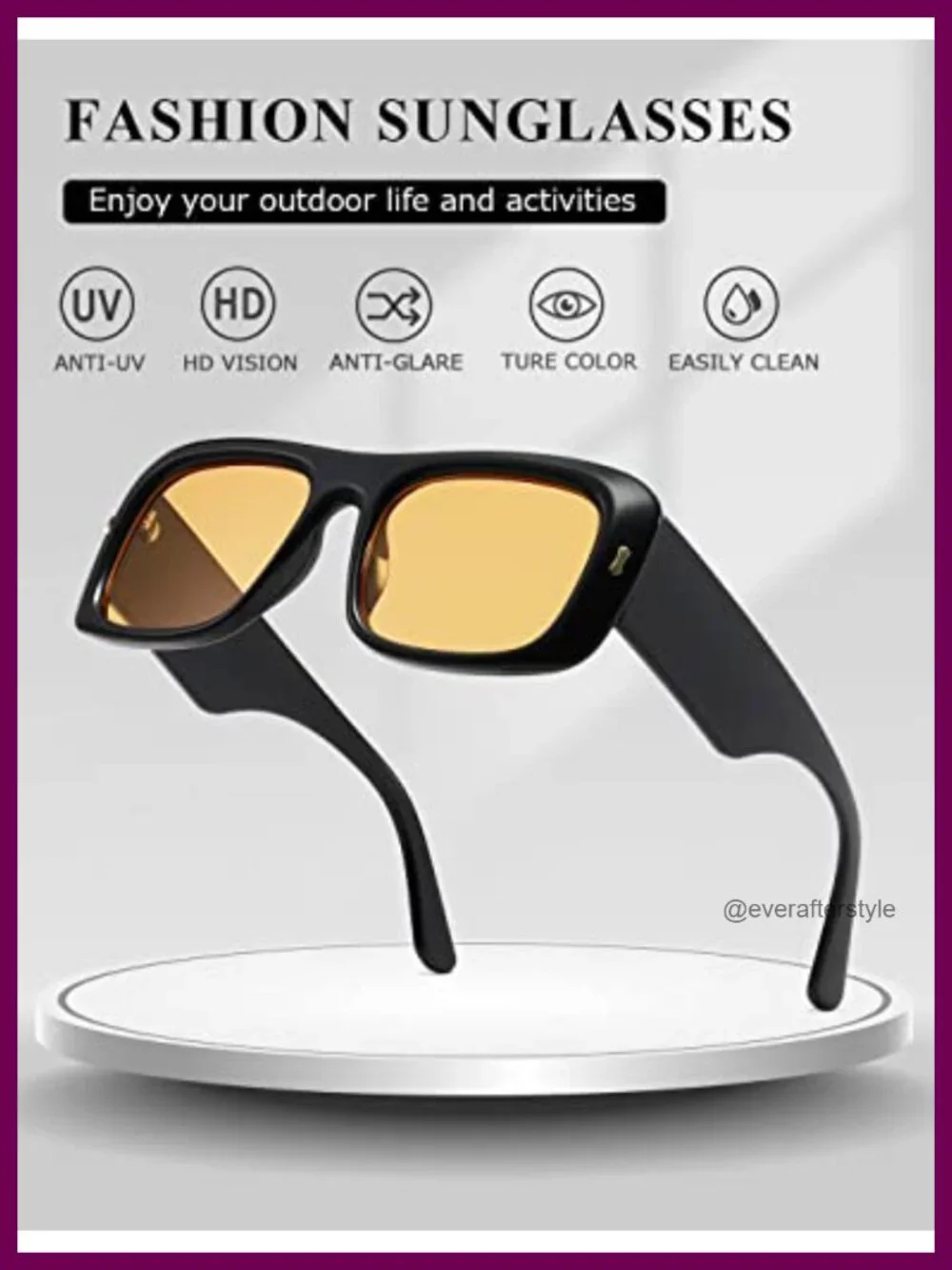 Y2K Oversized Square Sunglasses Fashion Shades UV Protection Shield Frame